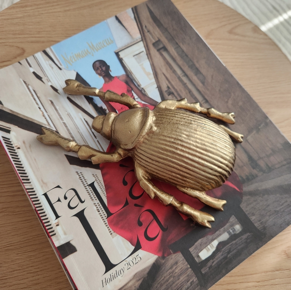Gold Beetle Decorative Accent